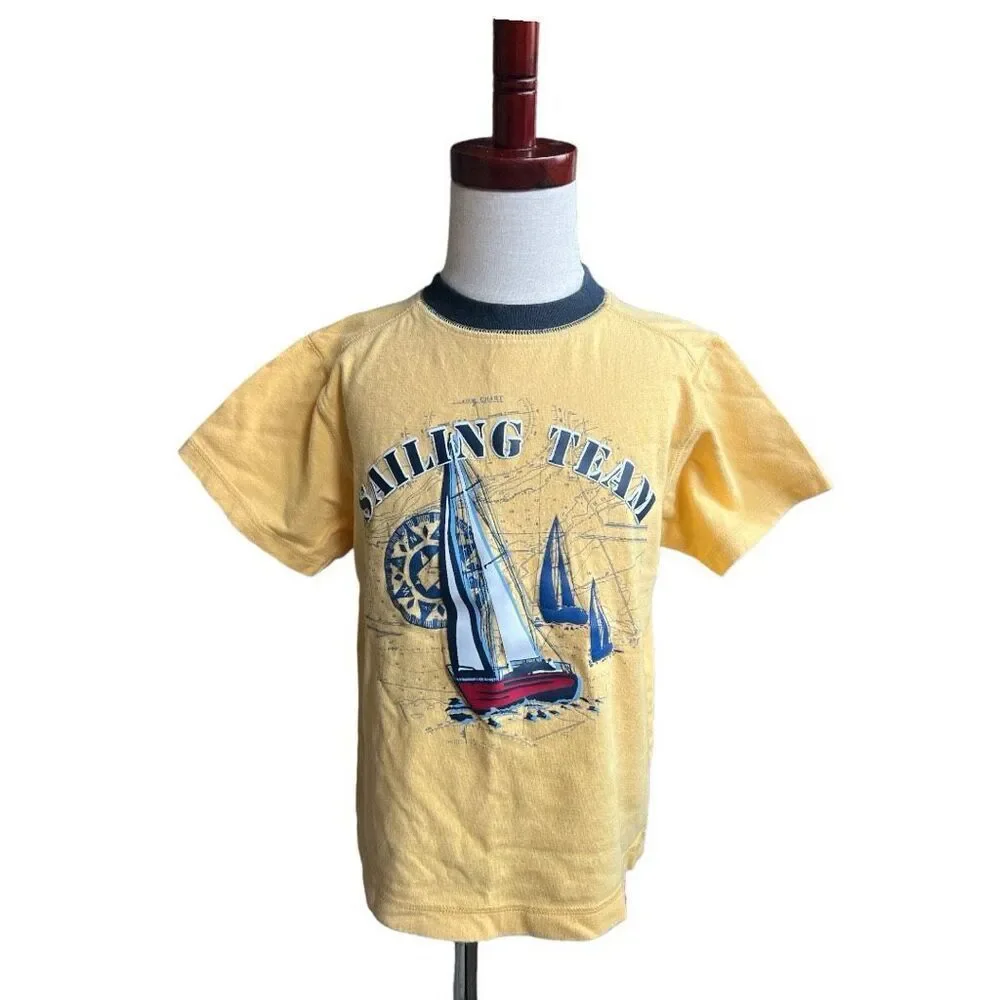 Youth Boys Gymboree Nautical Sailing Baseball Graphic Tee Shirt Lot - Sz 5